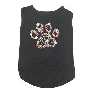 Black Large Dog Shirt - Halloween Paw Print Design